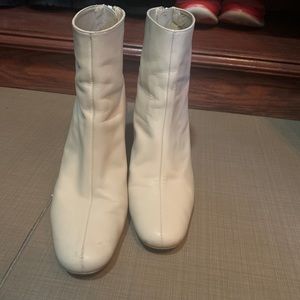 Zara white booties